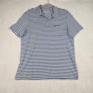 Vineyard‎ Vines Men's Blue and White Striped Polo Size Medium 100% Pima Cotton